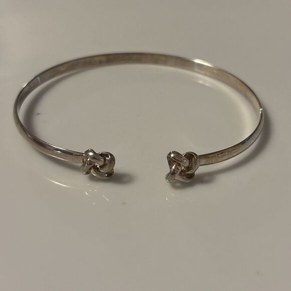 Liz Claiborne Contemporary Double Knots .925 Sterling Silver Cuff Bracelet - Picture 1 of 9